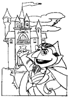 A coloring page of sesame street